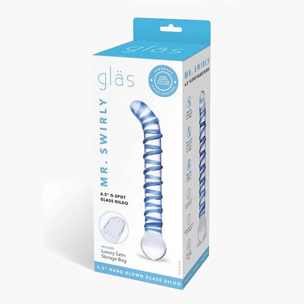 Mr. Swirly Glass Dildo Clear 6.5in Mr. Swirly Glass Dildo Clear 6.5in