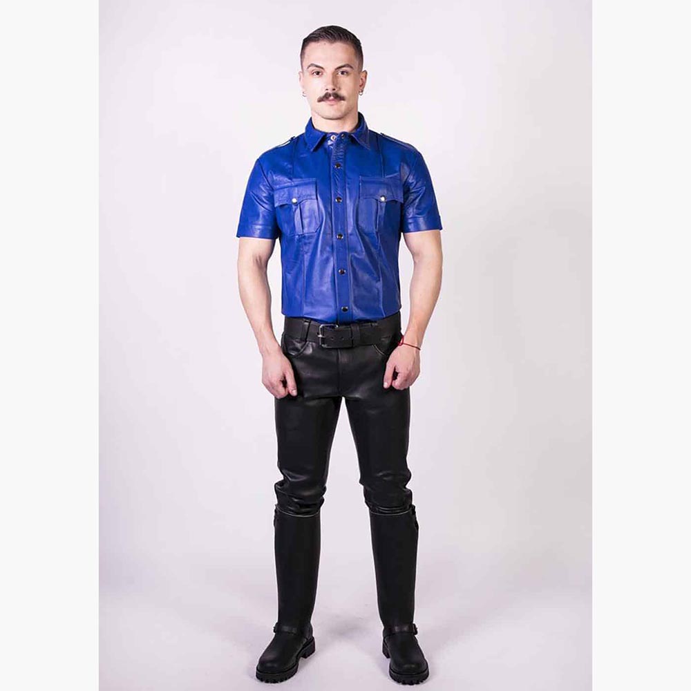 Slim Fit Police Shirt Blue