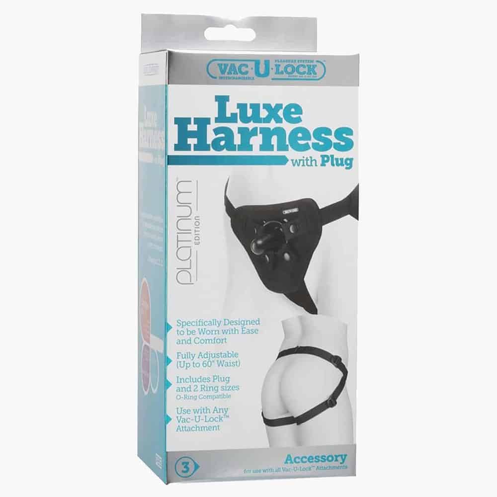 Vac-U-Lock Platinum Luxe Harness – With Plug Black O Vac-U-Lock Platinum Luxe Harness – With Plug Black O