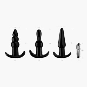 Thrill Trio Anal Plug Set with Bullet Vibrator Thrill Trio Anal Plug Set with Bullet Vibrator