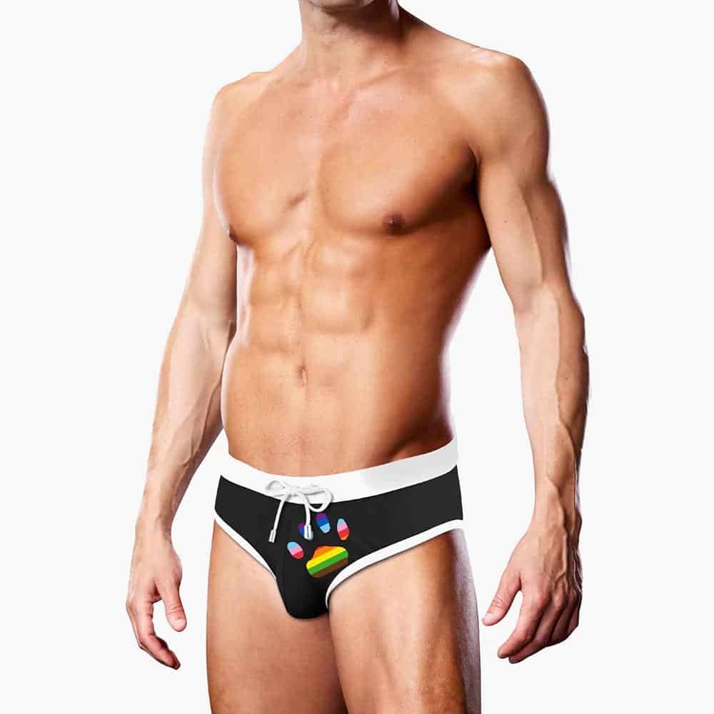 Swim Brief Oversized Paw Black Swim Brief Oversized Paw Black