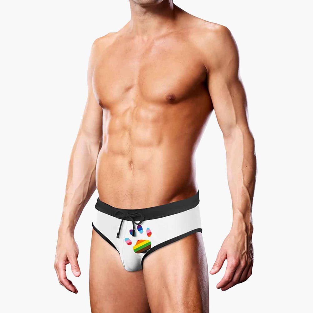 Swim Brief Oversized Paw White Swim Brief Oversized Paw White