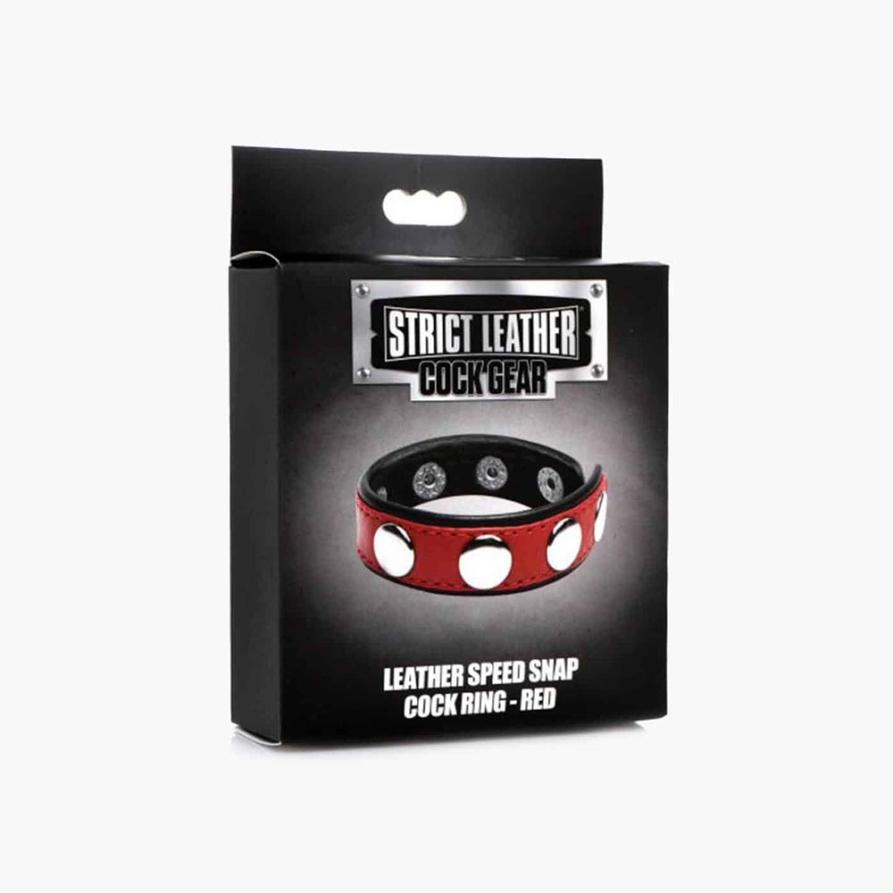 Leather Speed Snap Cock Ring Red Leather Speed Snap Cock Ring Red