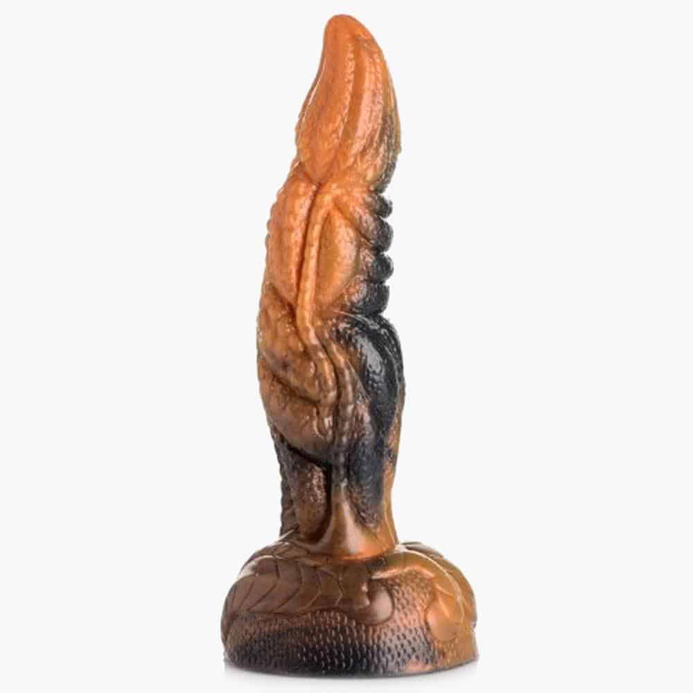 Ravager Rippled Tentacle Marble Rust Orange Silicone Dildo