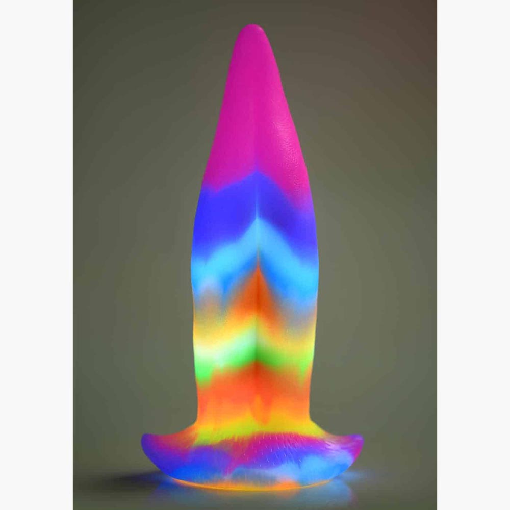 Unicorn Tongue Glow-in-the-Dark Silicone Dildo Multi Colour