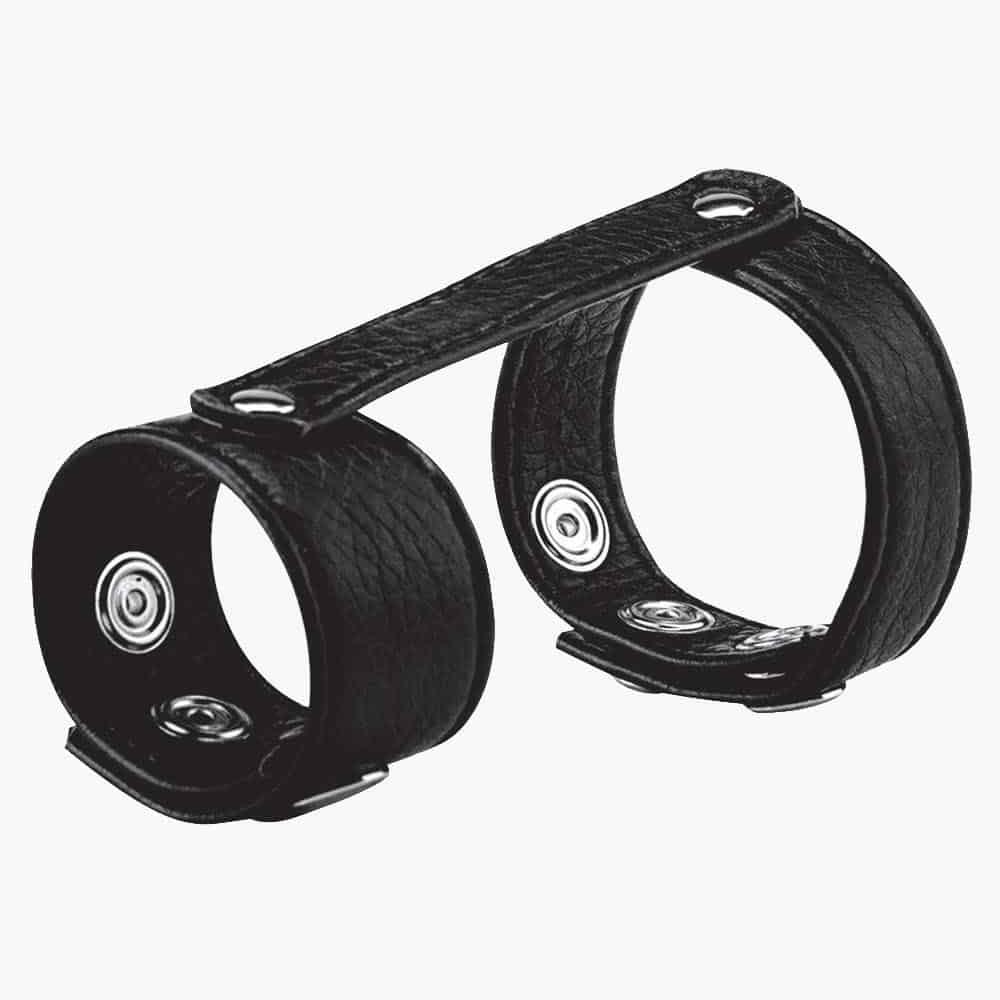 Blue Line Duo Snap Cock And Ball Ring Black