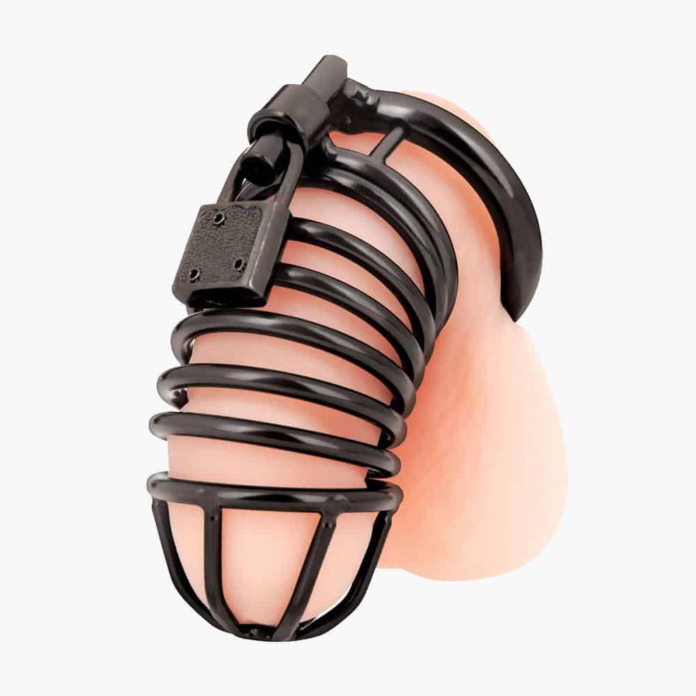 DELUXE CHASTITY COCK CAGE – BLACK DELUXE CHASTITY COCK CAGE – BLACK