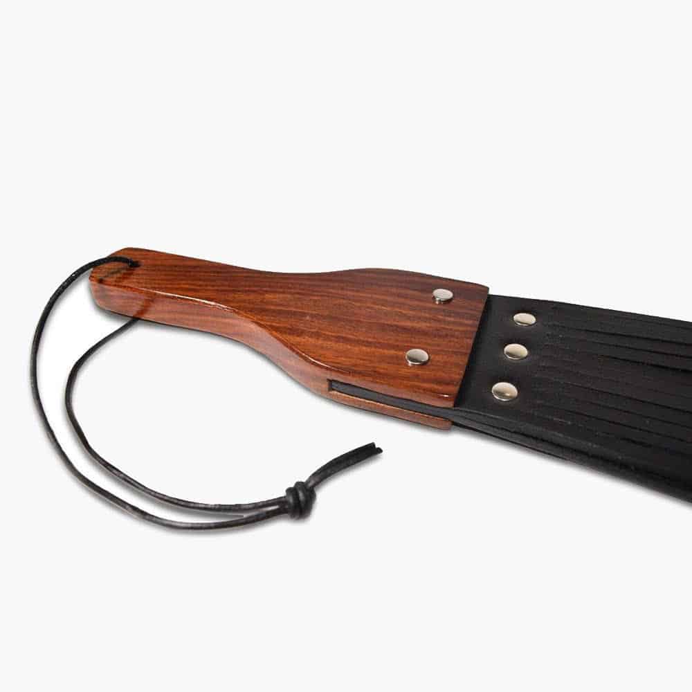 Leather and Wood Fringe Paddle Leather and Wood Fringe Paddle