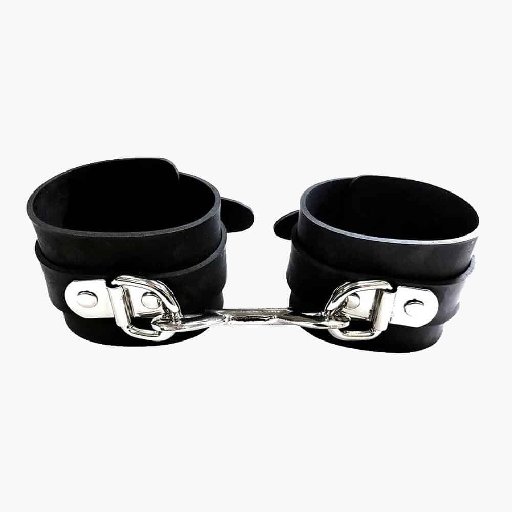 Black Rubber Wrist Cuffs