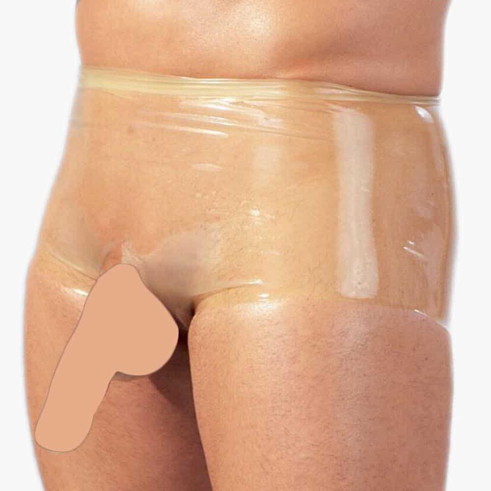 Latex Boxers With Penis Sleeve Clear Latex Boxers With Penis Sleeve Clear
