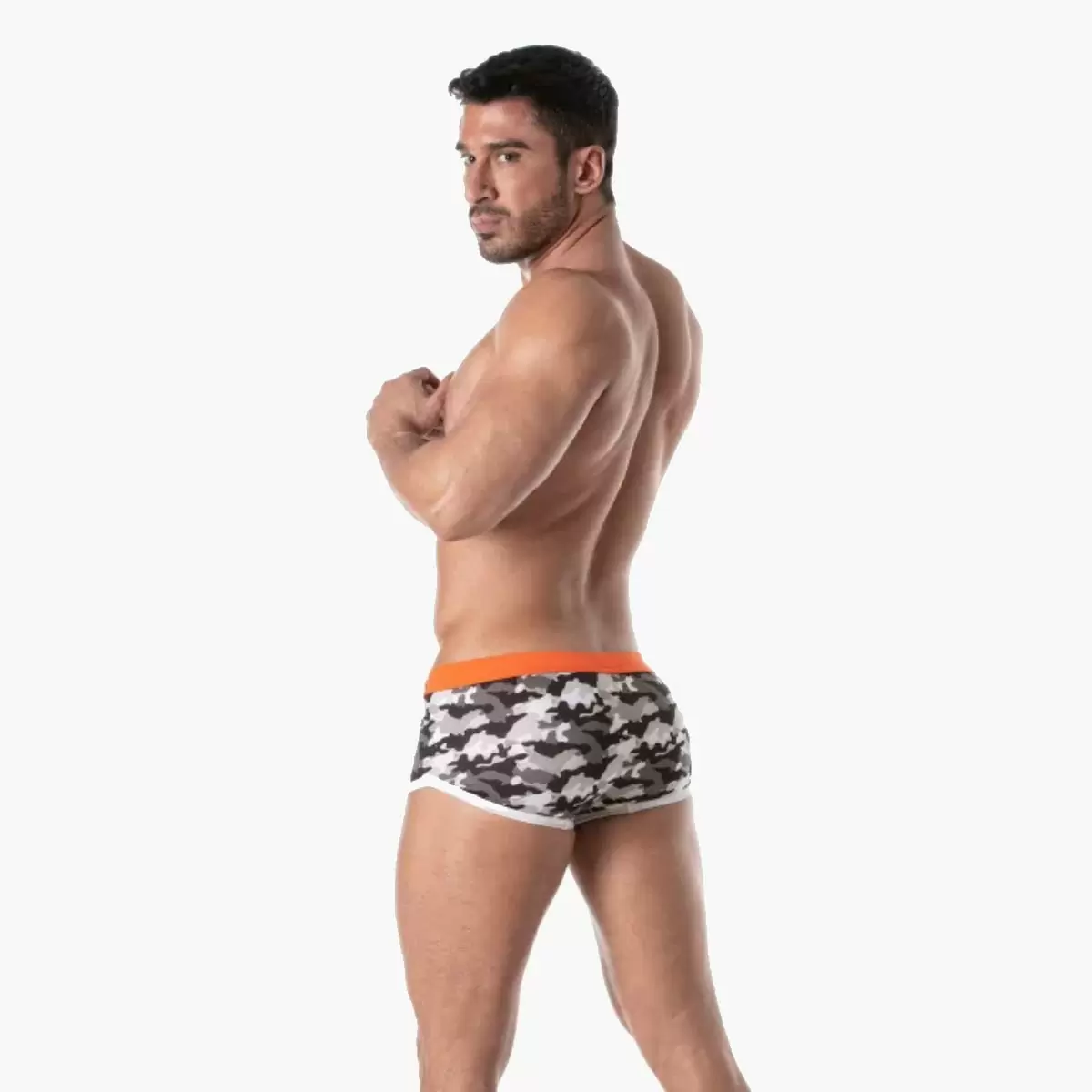 Iconic Swim Trunks – Grey Camouflage Iconic Swim Trunks – Grey Camouflage