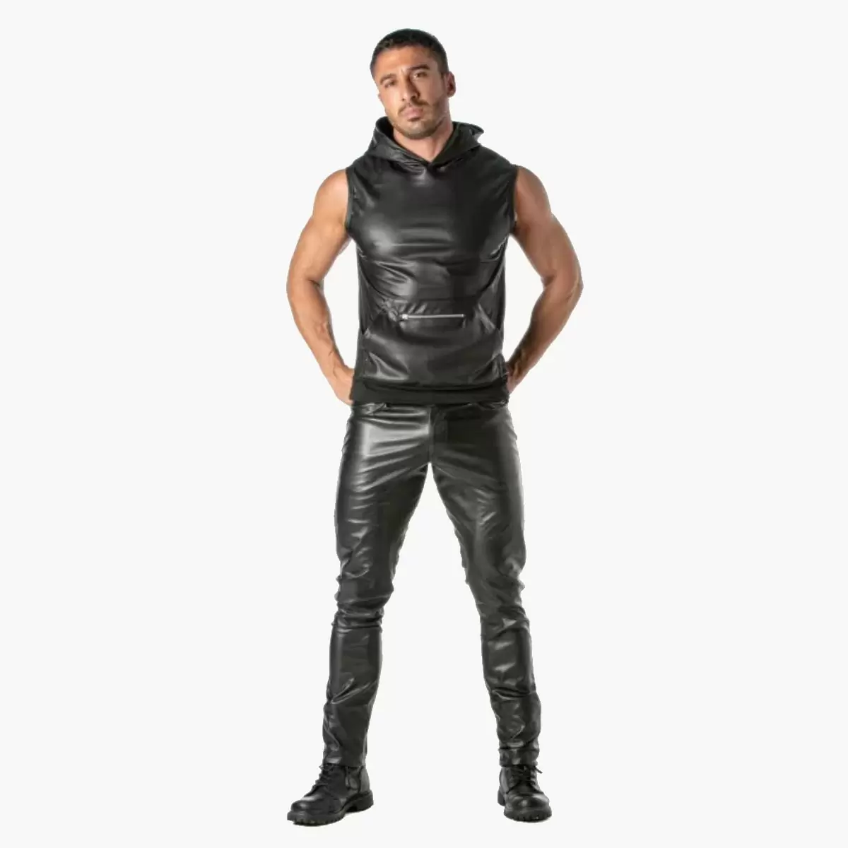 Kinky Zipped Pocket Sleeveless Hoodie Kinky Zipped Pocket Sleeveless Hoodie