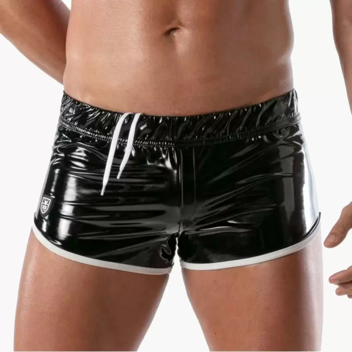 Vinyl Fetish Shorts Black/White Vinyl Fetish Shorts Black/White