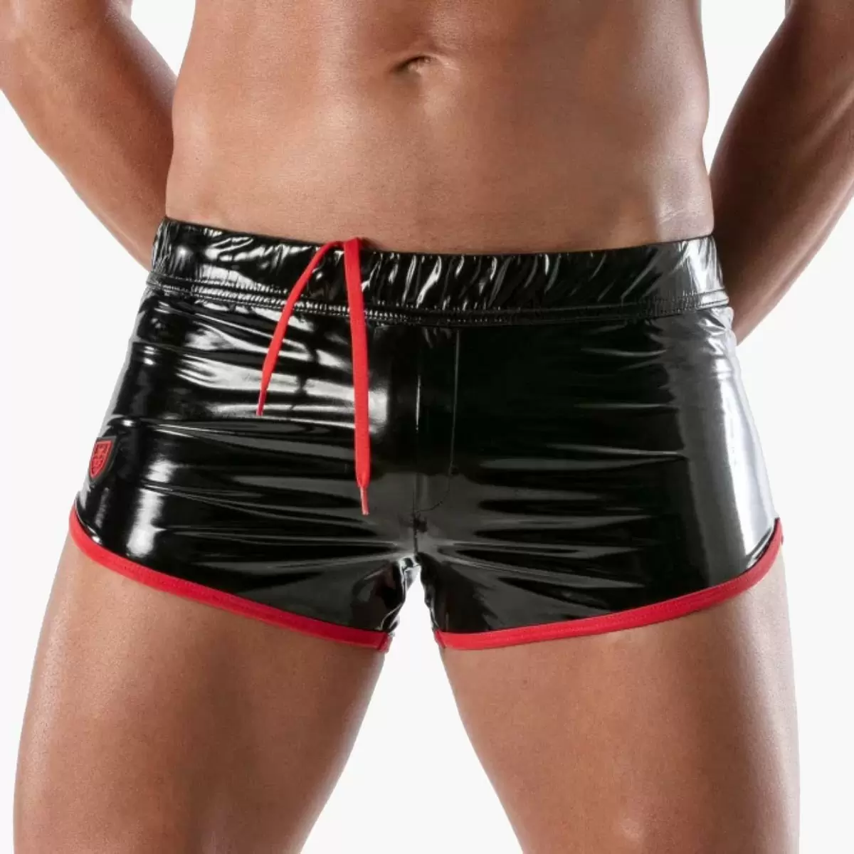 Vinyl Fetish Shorts Black/Red Vinyl Fetish Shorts Black/Red