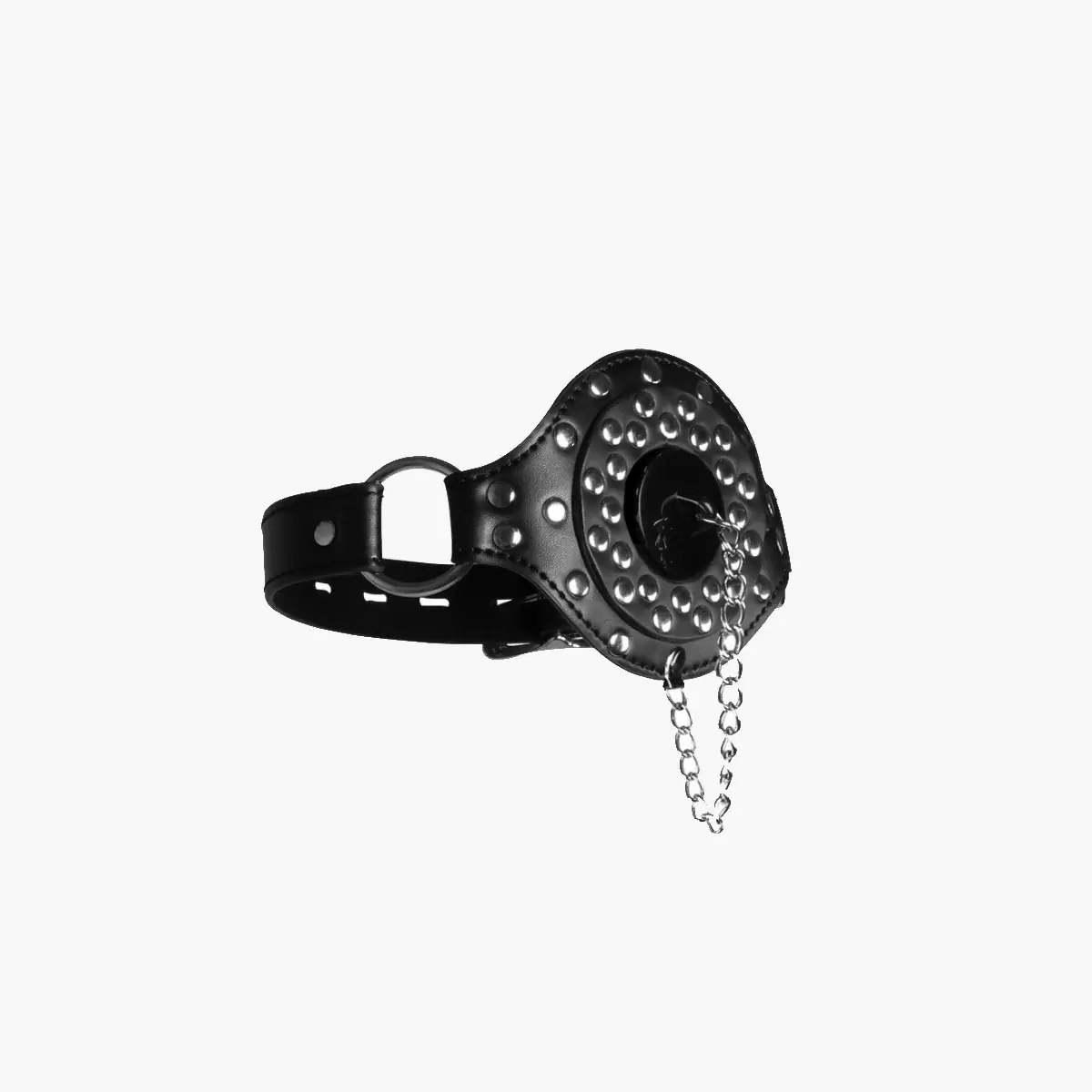 Open Mouth Gag with Plug Stopper Black Open Mouth Gag with Plug Stopper Black