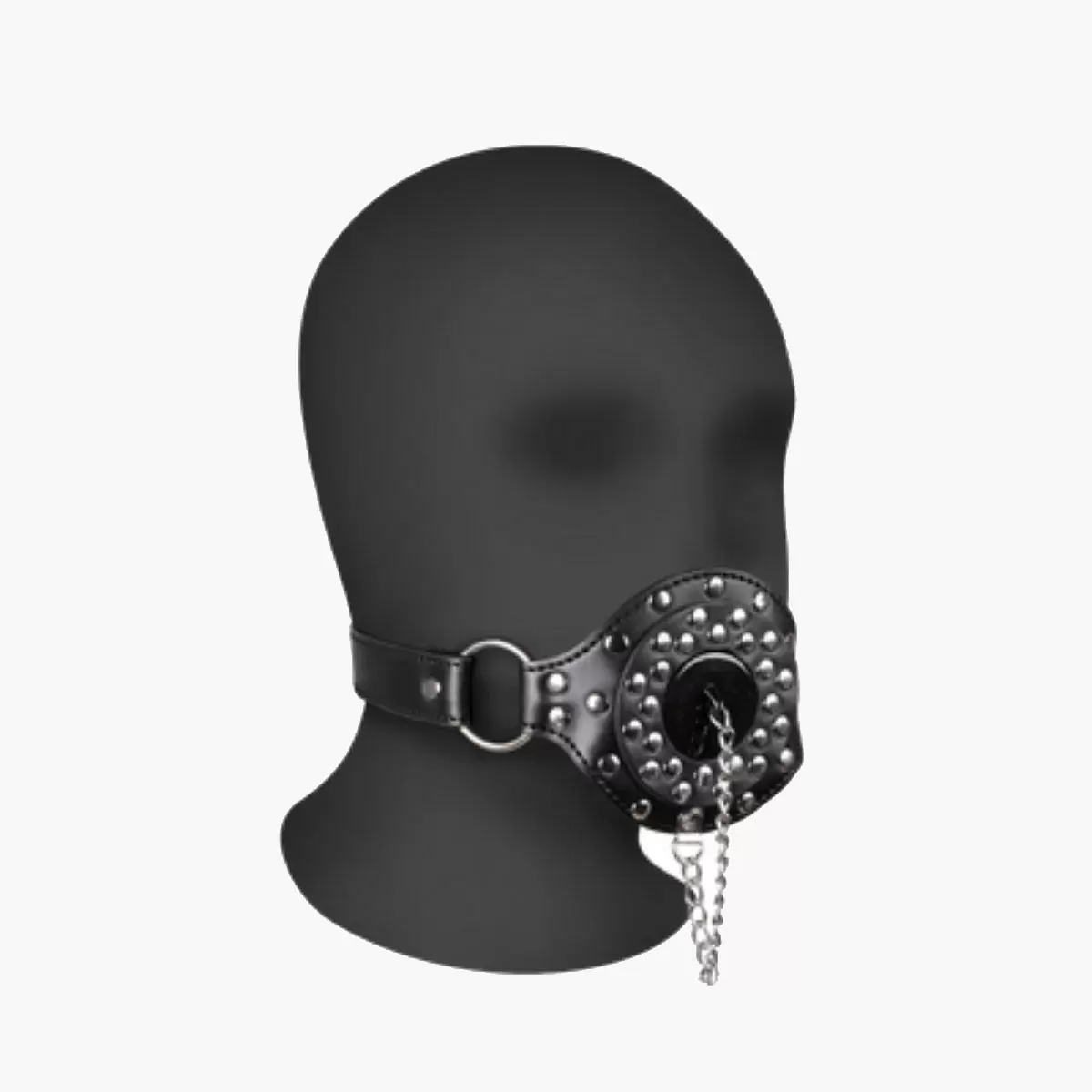 Open Mouth Gag with Plug Stopper Black Open Mouth Gag with Plug Stopper Black