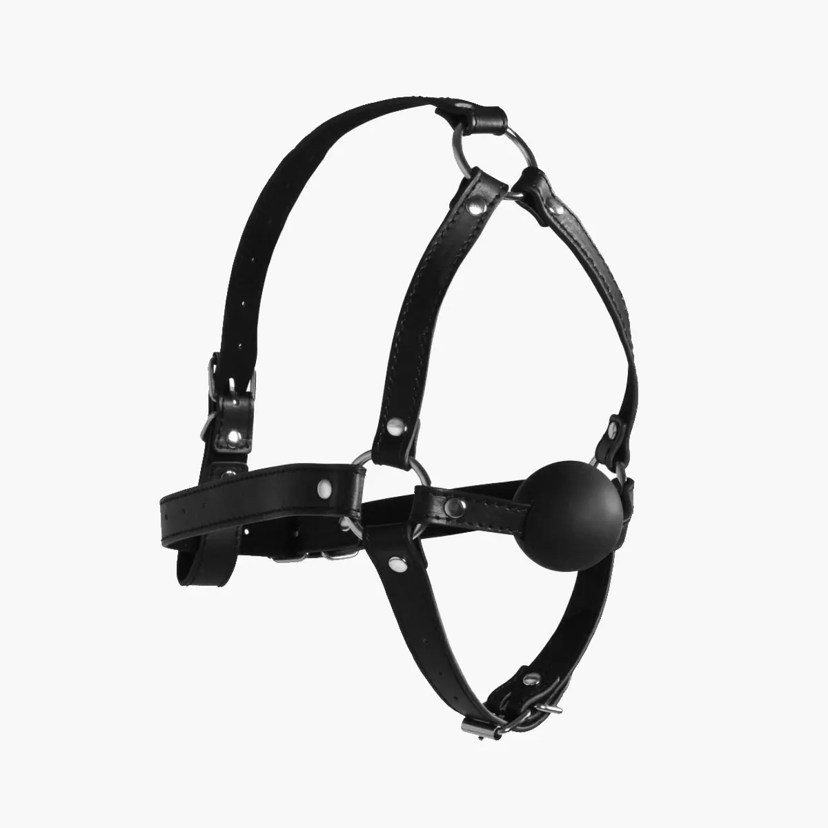 Head Harness with Solid Ball Gag Black Head Harness with Solid Ball Gag Black