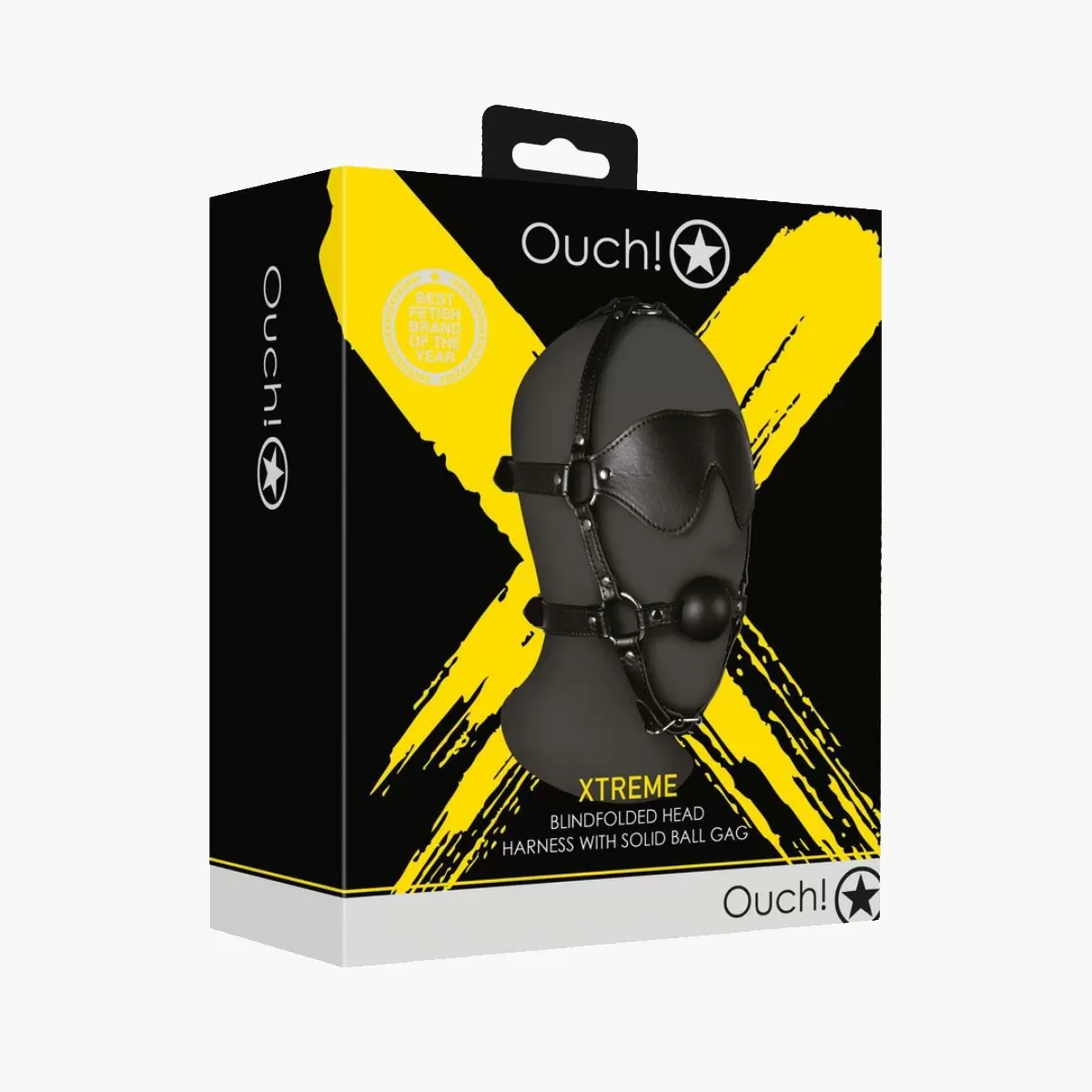 Blindfolded Head Harness with Solid Ball Gag Blindfolded Head Harness with Solid Ball Gag