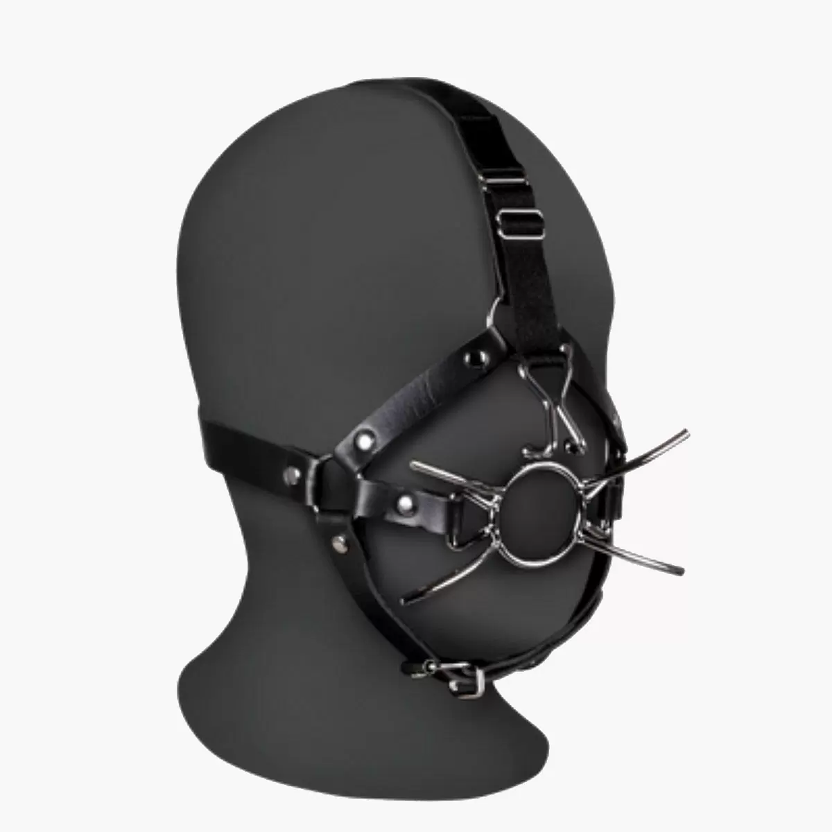 Head Harness with Spider Gag and Nose Hooks Black Head Harness with Spider Gag and Nose Hooks Black