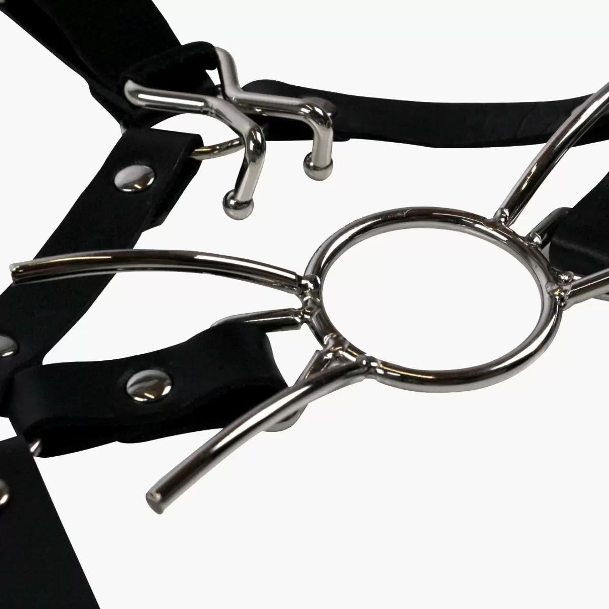 Head Harness with Spider Gag and Nose Hooks Black Head Harness with Spider Gag and Nose Hooks Black