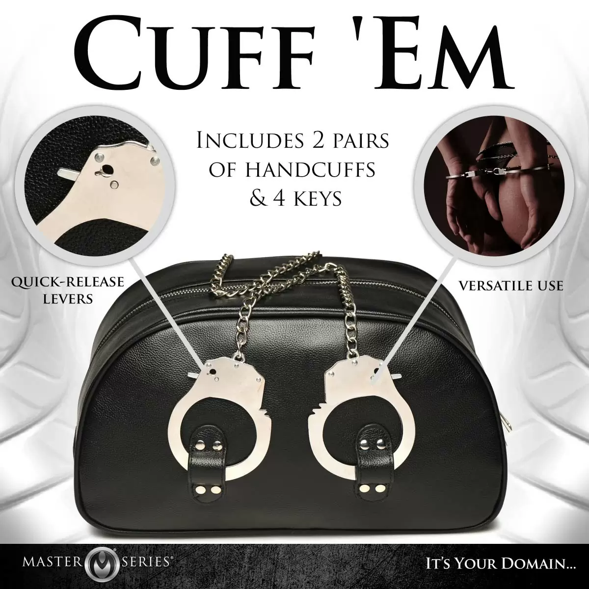 Cuffed & Loaded Travel Bag with Handcuff Handles Cuffed & Loaded Travel Bag with Handcuff Handles