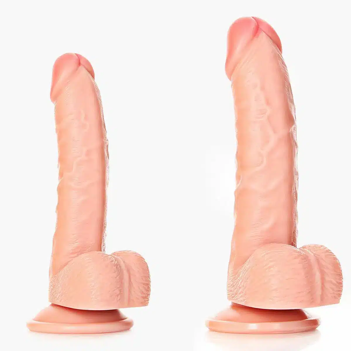 Curved Realistic Dildo with Balls and Suction Cup Curved Realistic Dildo with Balls and Suction Cup