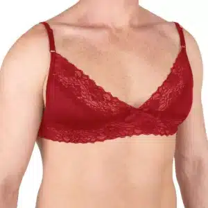 Red Mens Lace Bra Red Mens Lace Bra