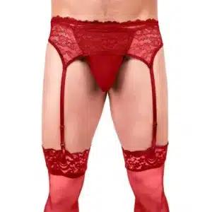 Red Mens Lace Garter Set Red Mens Lace Garter Set