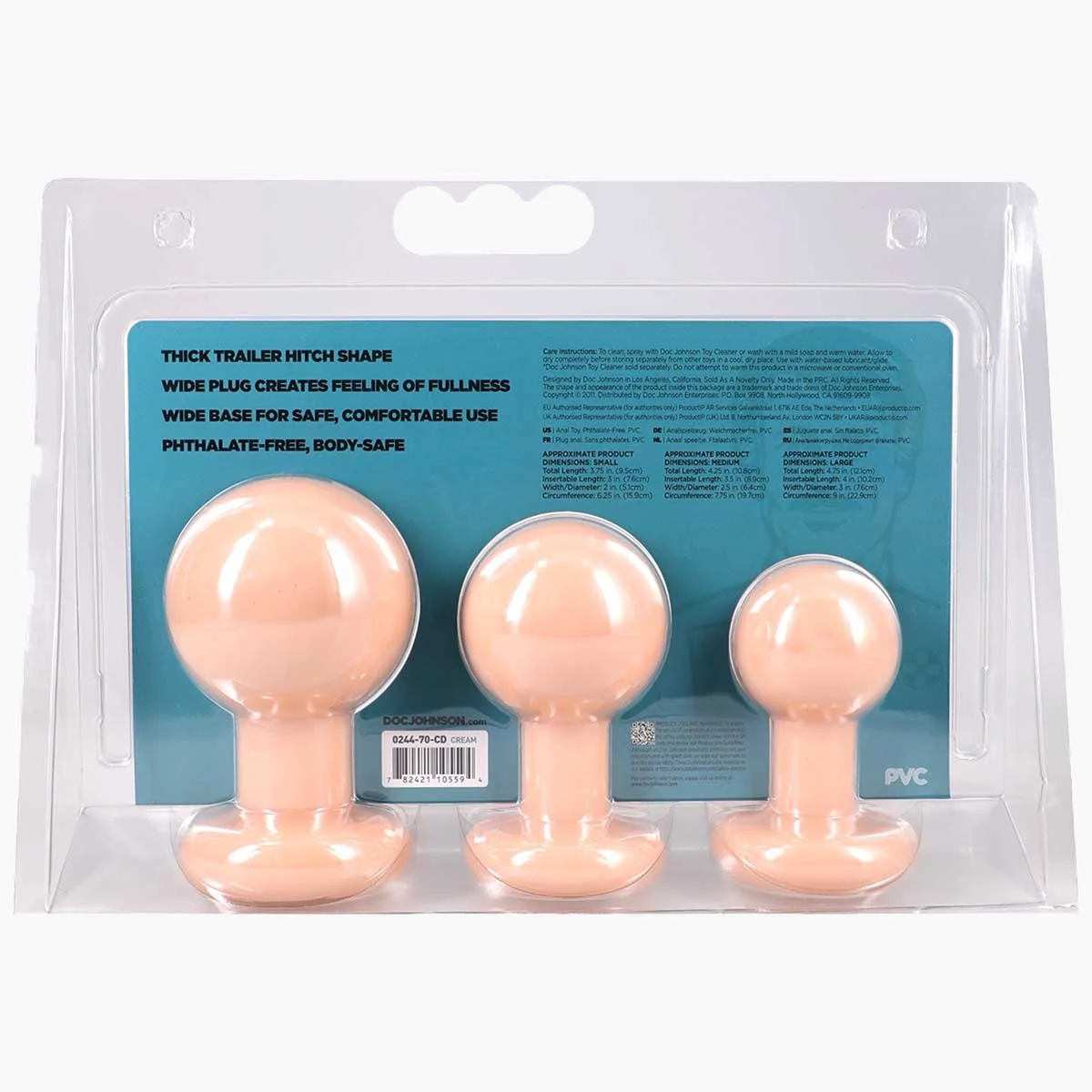 The Classic Round Butt Plug 3 piece set The Classic Round Butt Plug 3 piece set