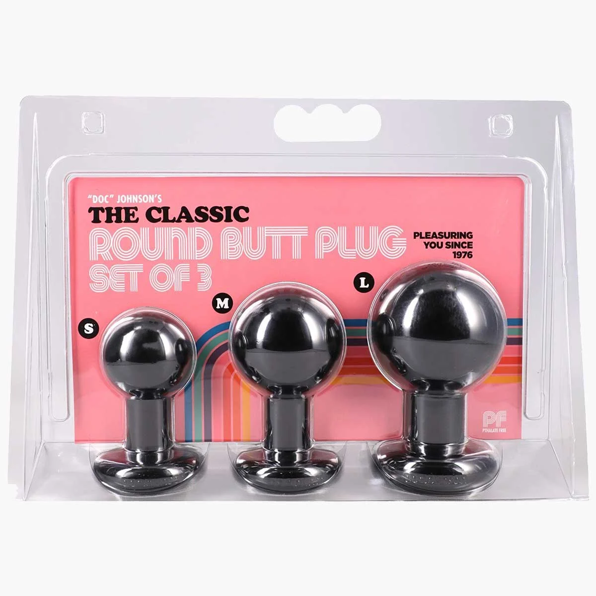 The Classic Round Butt Plug 3 piece set The Classic Round Butt Plug 3 piece set