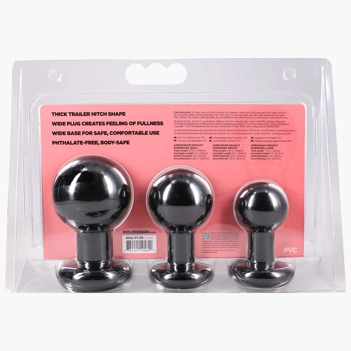 The Classic Round Butt Plug 3 piece set The Classic Round Butt Plug 3 piece set
