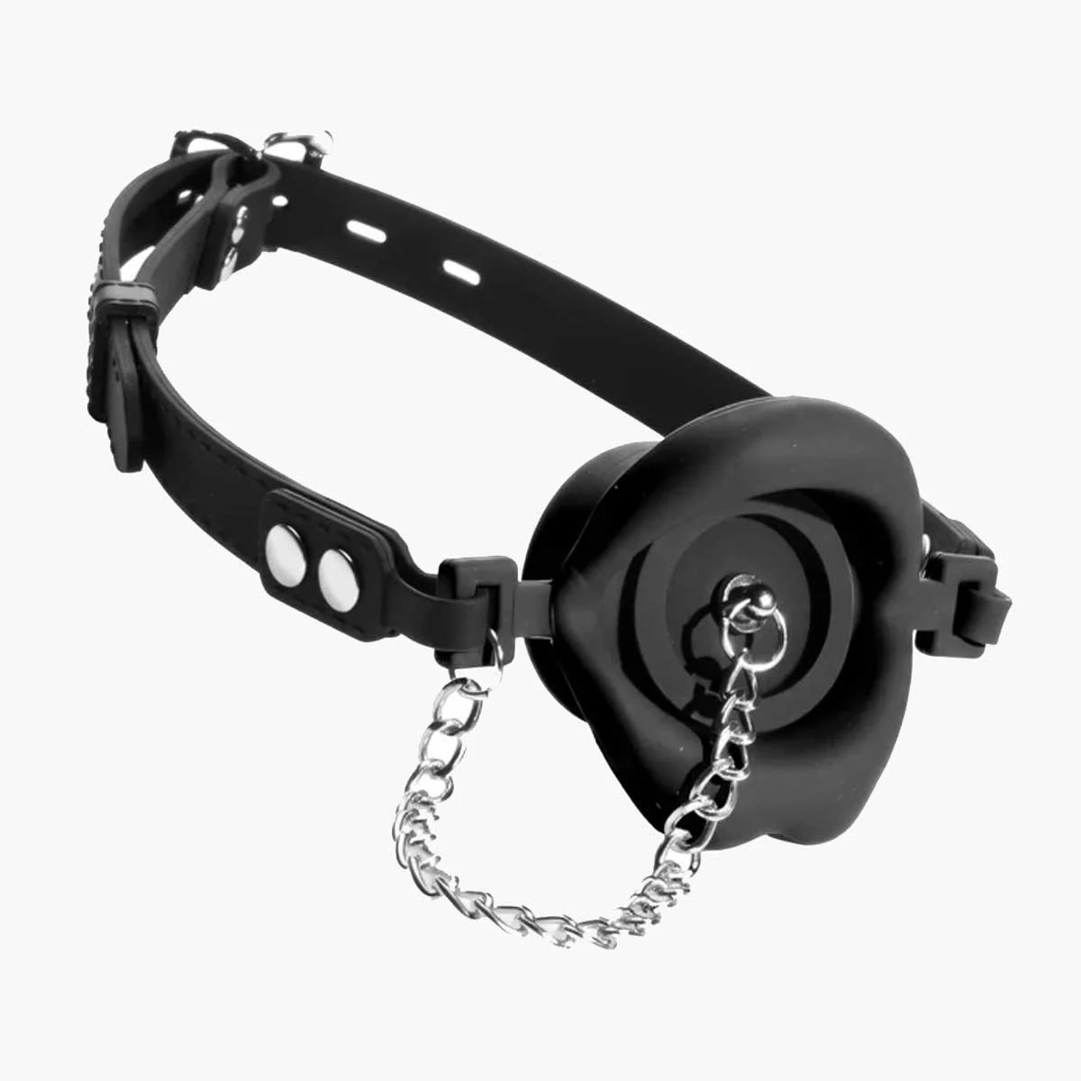 Plugged Silicone Feeding Gag Black Plugged Silicone Feeding Gag Black