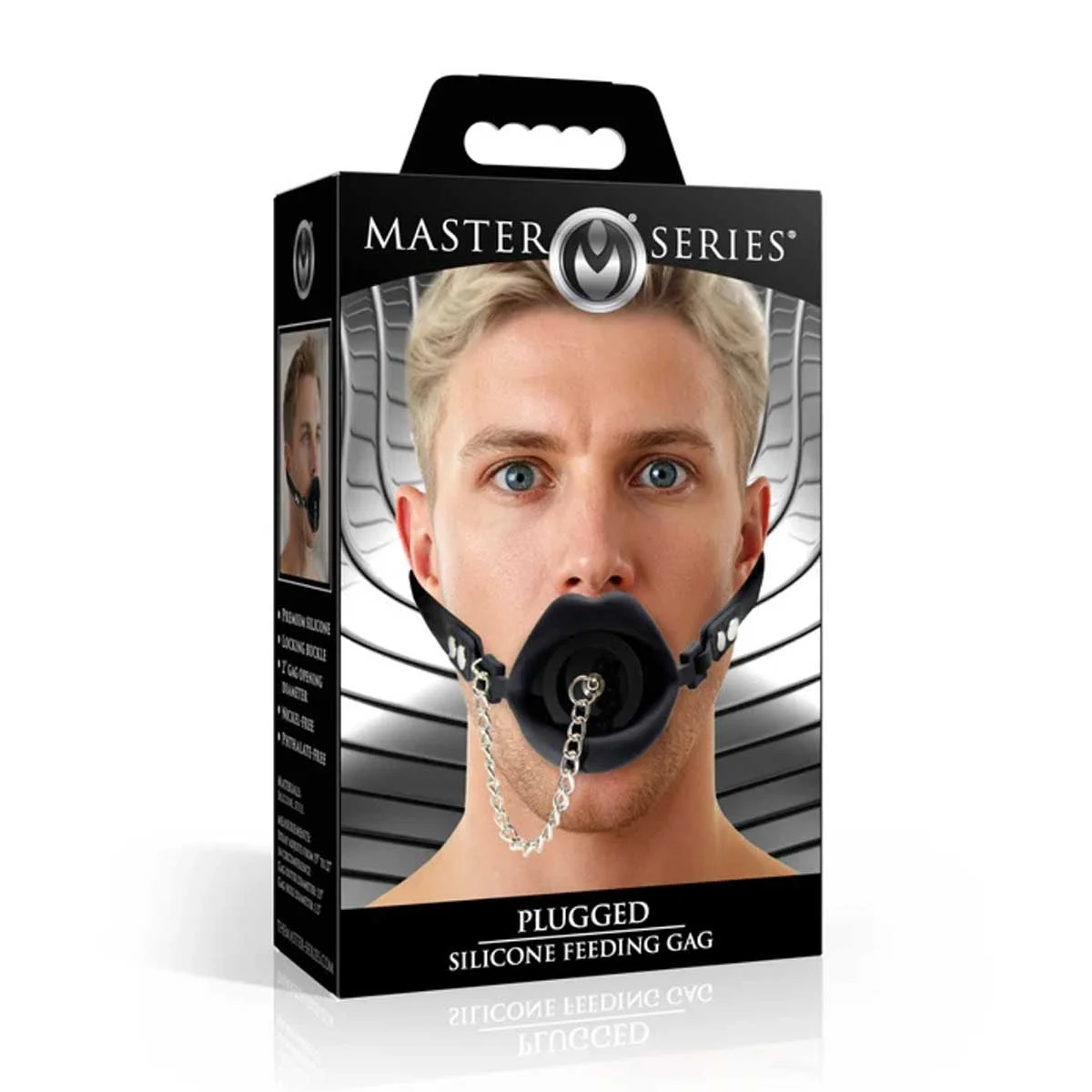 Plugged Silicone Feeding Gag Black Plugged Silicone Feeding Gag Black