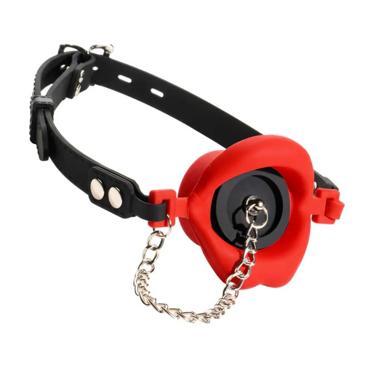 Plugged Silicone Feeding Gag Black Plugged Silicone Feeding Gag Black