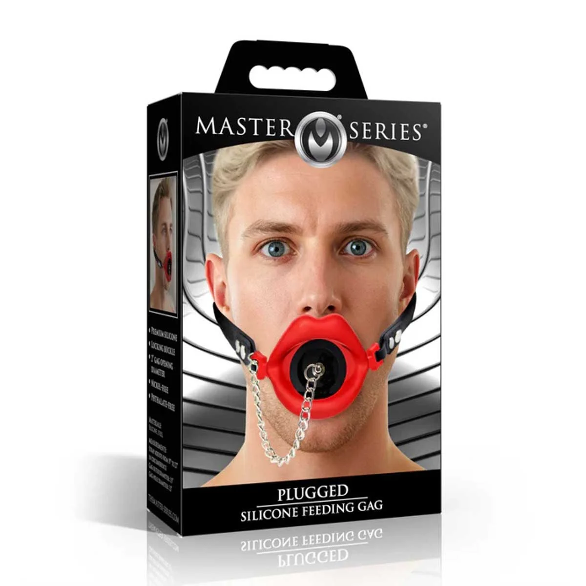 Plugged Silicone Feeding Gag Black Plugged Silicone Feeding Gag Black