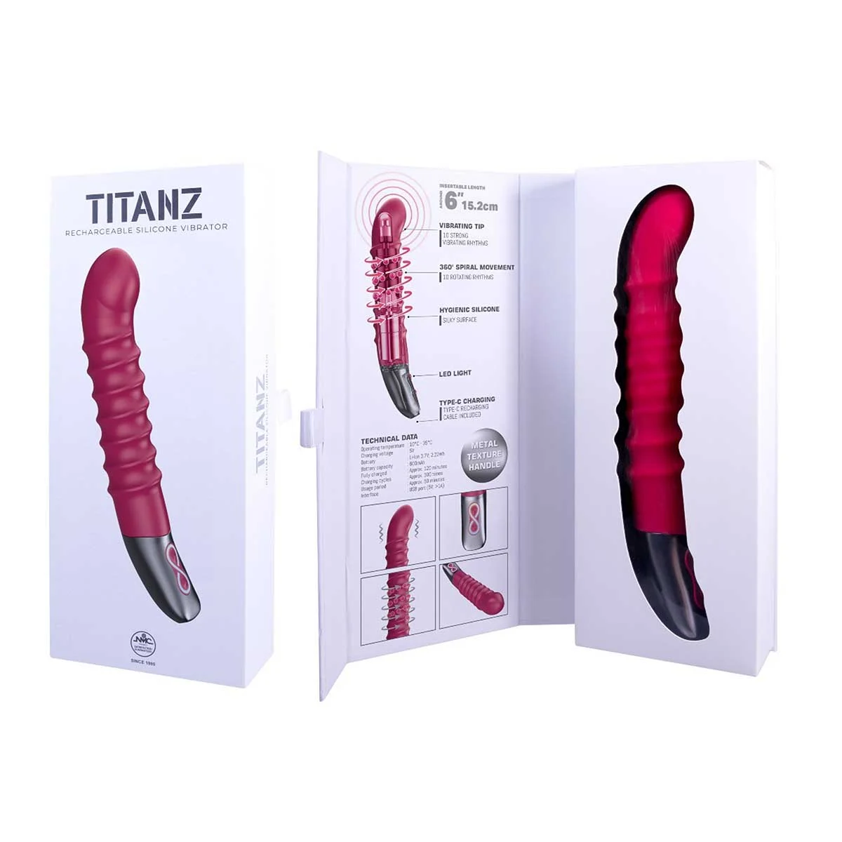 Spiral 6inch Rechargeable Vibrator Spiral 6inch Rechargeable Vibrator