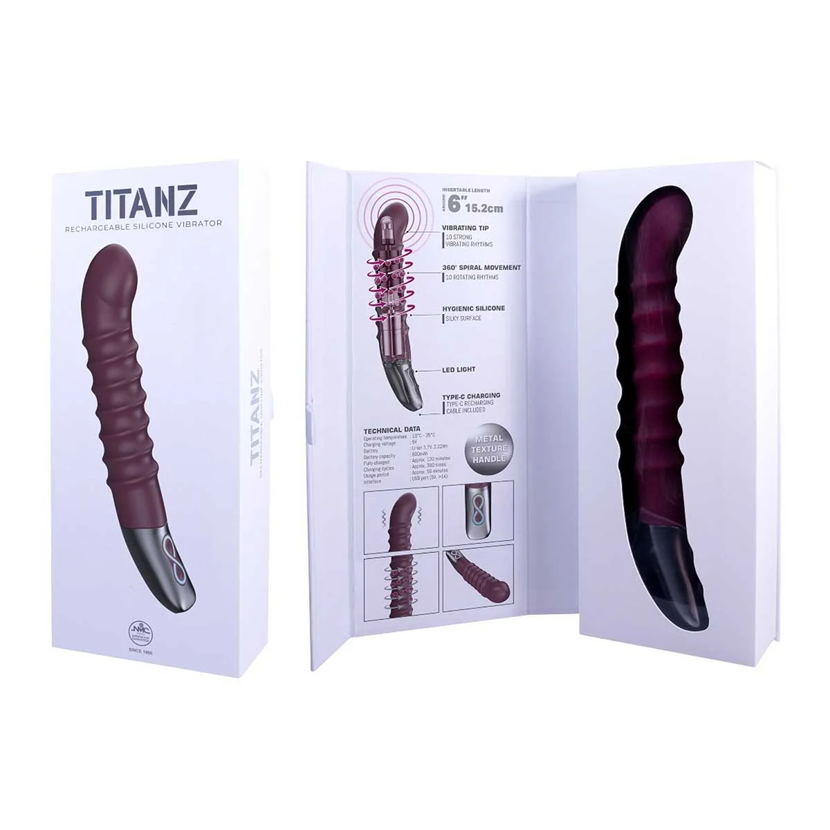 Spiral 6inch Rechargeable Vibrator Spiral 6inch Rechargeable Vibrator