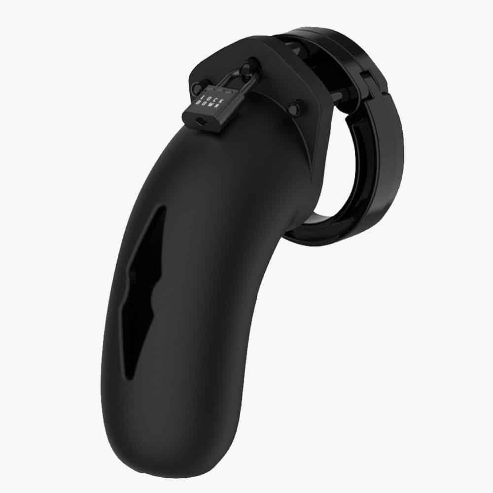 Lockdown Black Mens Chastity Cage | Locks included | Small Medium Large - Picture 4 of 6