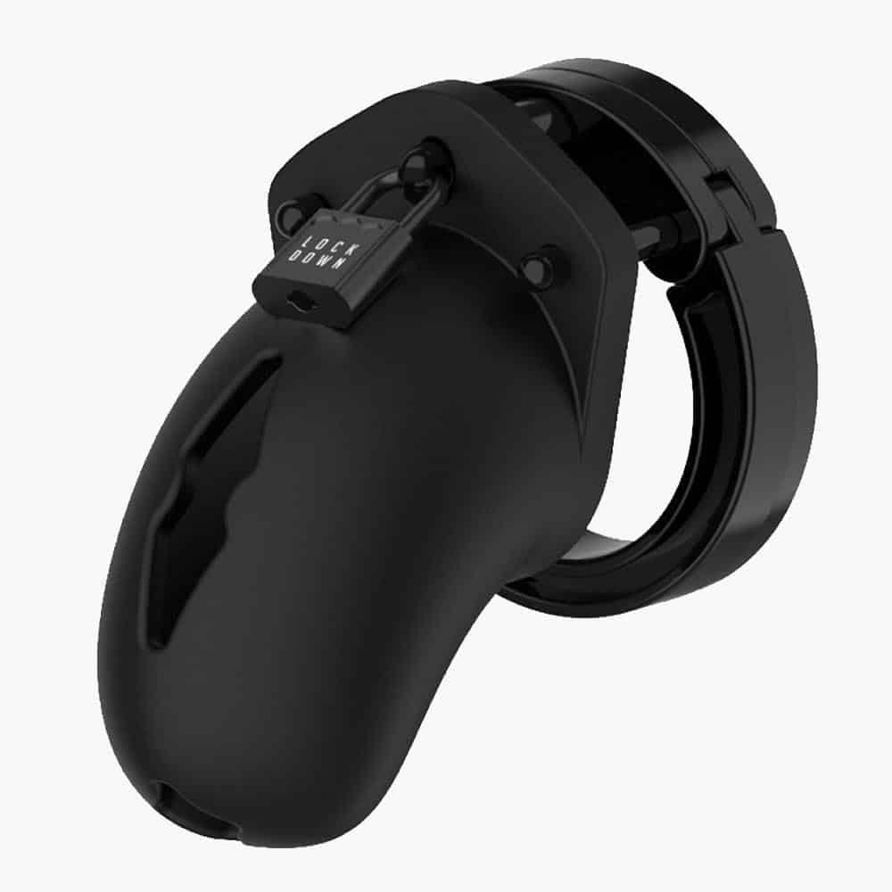 Lockdown Black Mens Chastity Cage | Locks included | Small Medium Large - Picture 6 of 6