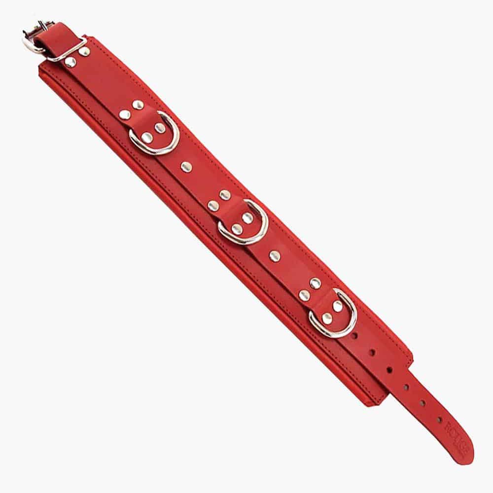 Rouge Leather Padded Collar Pink Red Purple Black BDSM Fetish Restraint - Picture 12 of 13