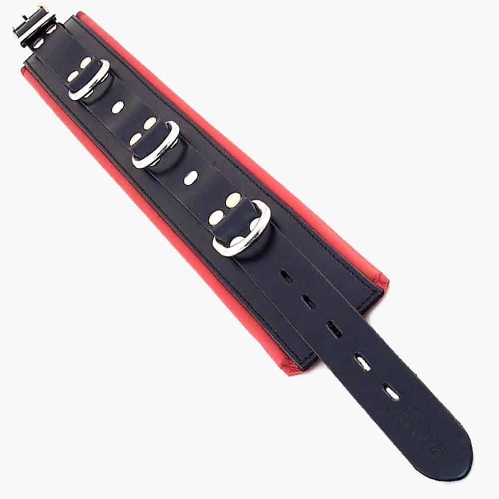 Rouge Leather Padded Collar Pink Red Purple Black BDSM Fetish Restraint - Picture 8 of 13