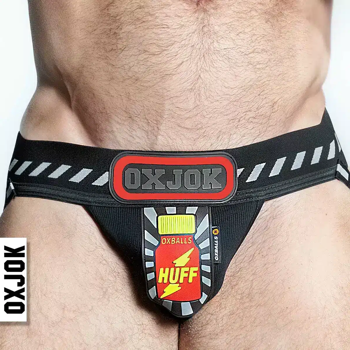 Oxballs Popperjock 3D Rubber Huffer Jock Strap SCHWARZ/ROT Herren Reizwäsche - Bild 9 von 13